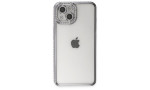 Newface iPhone 14 Kılıf Joke Taşlı Silikon - Gümüş