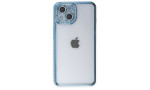 Newface iPhone 14 Kılıf Joke Taşlı Silikon - Mavi