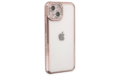 Newface iPhone 14 Kılıf Joke Taşlı Silikon - Pembe