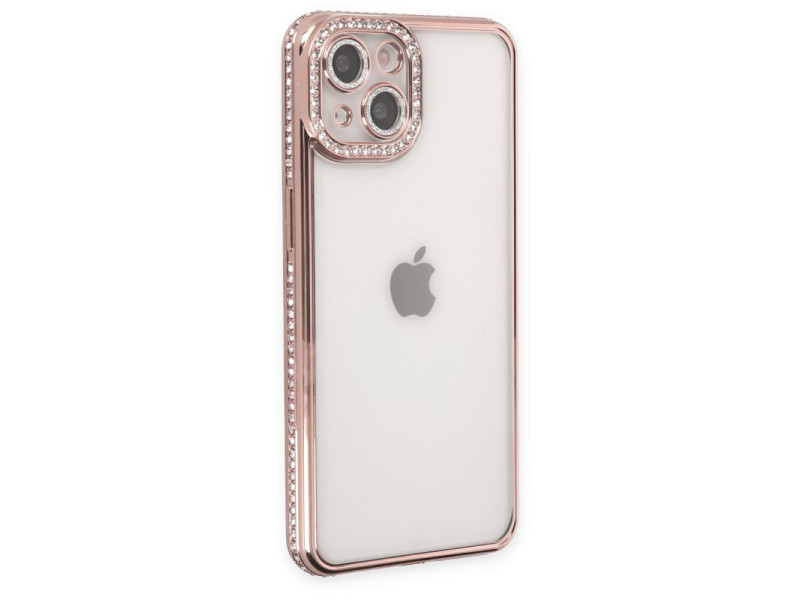 Newface iPhone 14 Kılıf Joke Taşlı Silikon - Pembe