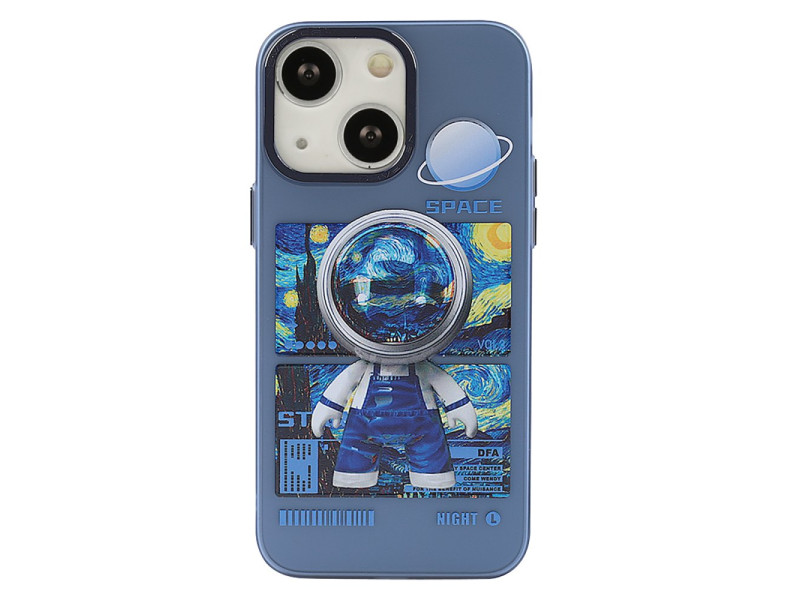 Newface iPhone 14 Kılıf Prada Desenli Kapak - Prada Mavi - 1