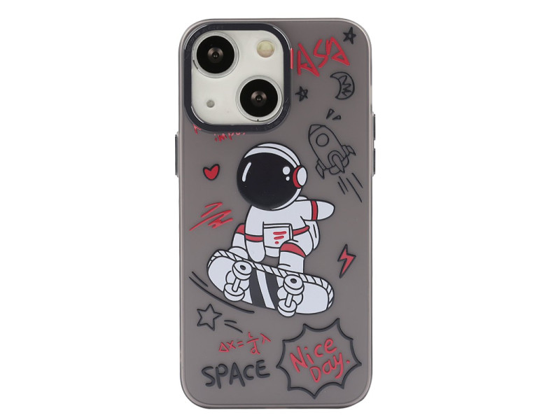 Newface iPhone 14 Kılıf Prada Desenli Kapak - Prada Siyah - 1
