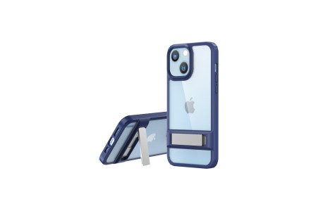 Newface iPhone 14 Kılıf Rolet Stand Kapak - Lacivert