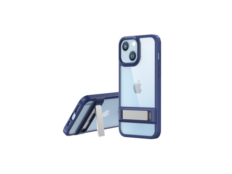 Newface iPhone 14 Kılıf Rolet Stand Kapak - Lacivert