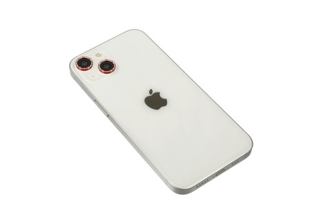 Newface iPhone 14 Plus Diamond Kamera Lens - Kırmızı