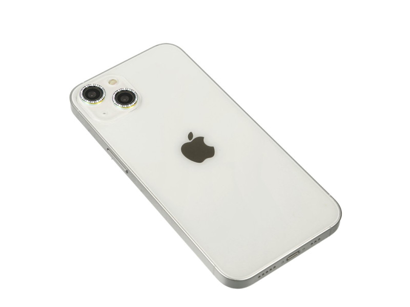 Newface iPhone 14 Plus Diamond Kamera Lens - Rainbow