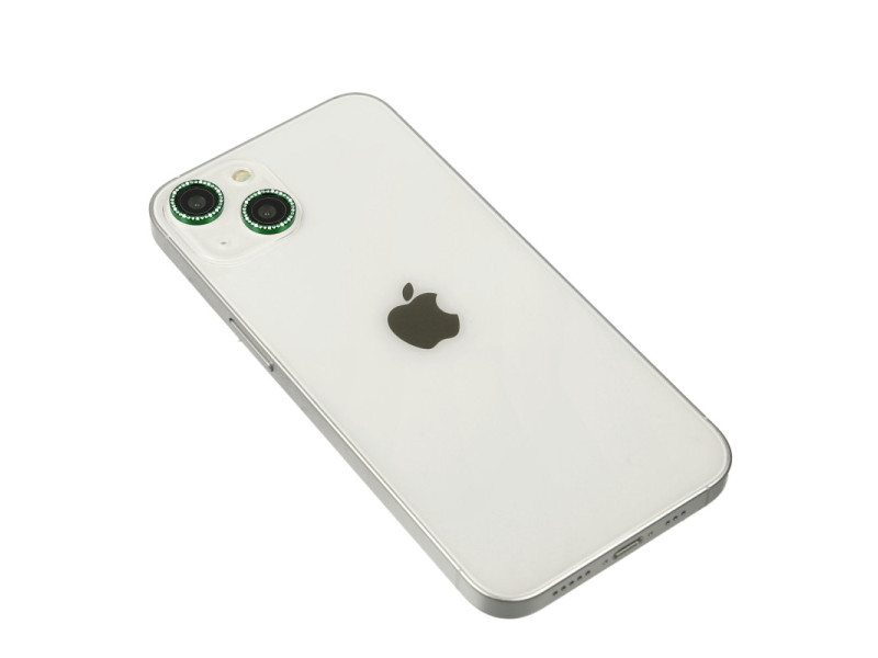 Newface iPhone 14 Plus Diamond Kamera Lens - Yeşil