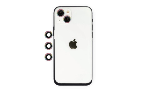 Newface iPhone 14 Plus Shine Kamera Lens - Rainbow