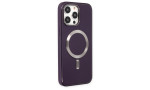 Newface iPhone 14 Pro Kılıf Coco Deri Magneticsafe Silikon - Derin Mor
