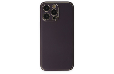 Newface iPhone 14 Pro Kılıf Coco Deri Silikon Kapak - Derin Mor