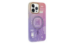 Newface iPhone 14 Pro Kılıf Fosforlu Metal Slim Magneticsafe Kapak - Mor