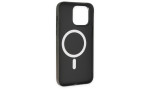 Newface iPhone 14 Pro Kılıf Fosforlu Metal Slim Magneticsafe Kapak - Siyah
