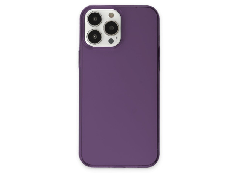 Newface iPhone 14 Pro Kılıf Pc Sert Şeffaf Kapak - Mor