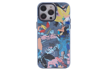 Newface iPhone 14 Pro Kılıf Prada Desenli Kapak - Prada Pembe - 1
