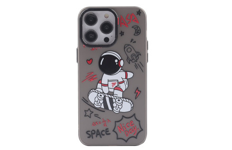 Newface iPhone 14 Pro Kılıf Prada Desenli Kapak - Prada Siyah - 1