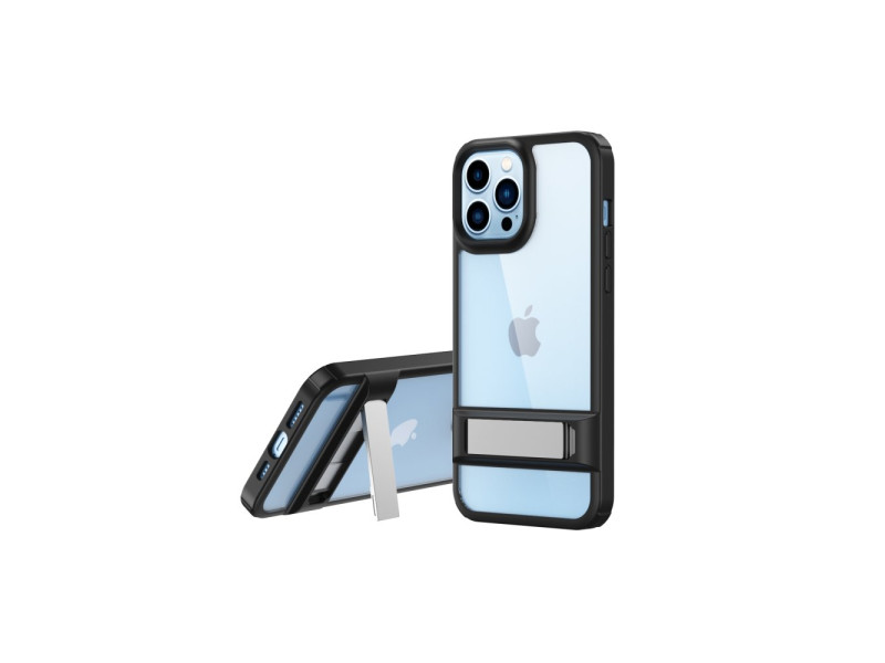 Newface iPhone 14 Pro Kılıf Rolet Stand Kapak - Siyah