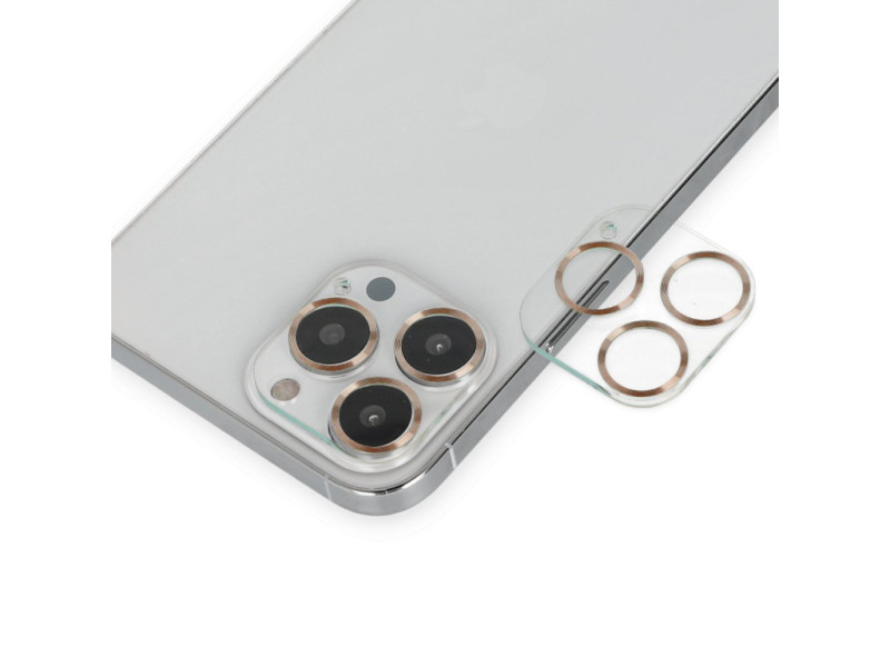 Newface iPhone 14 Pro Max Band Metal Kamera Lens - Gold