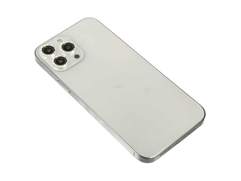 Newface iPhone 14 Pro Max Diamond Kamera Lens - Gümüş
