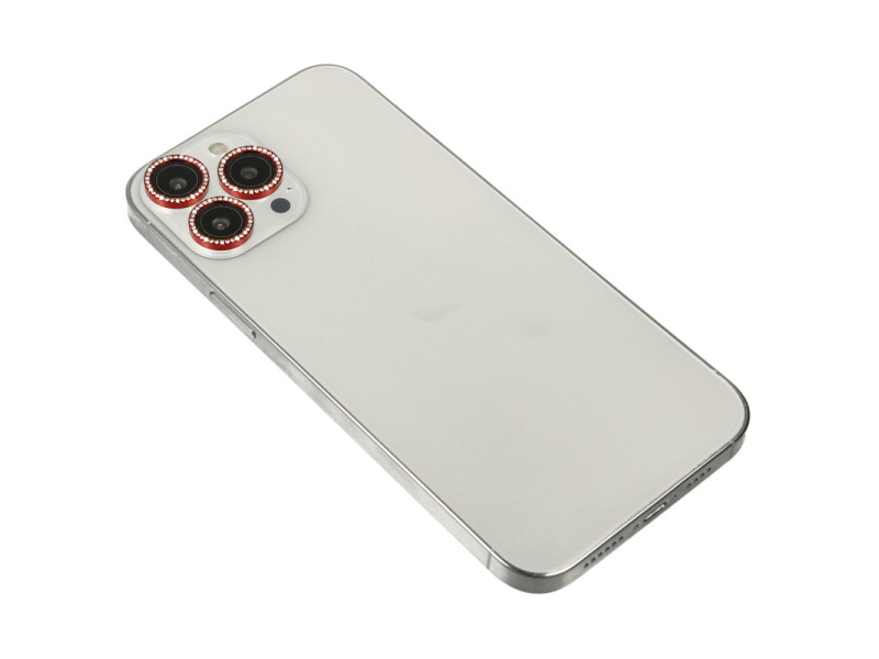 Newface iPhone 14 Pro Max Diamond Kamera Lens - Kırmızı