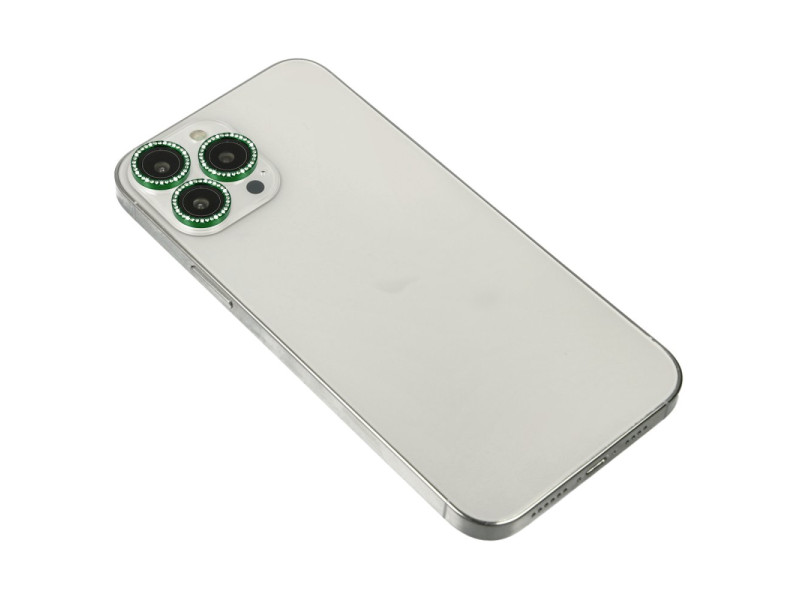 Newface iPhone 14 Pro Max Diamond Kamera Lens - Yeşil