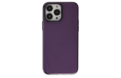 Newface iPhone 14 Pro Max Kılıf Anka PC Sert Metal Kapak - Mor
