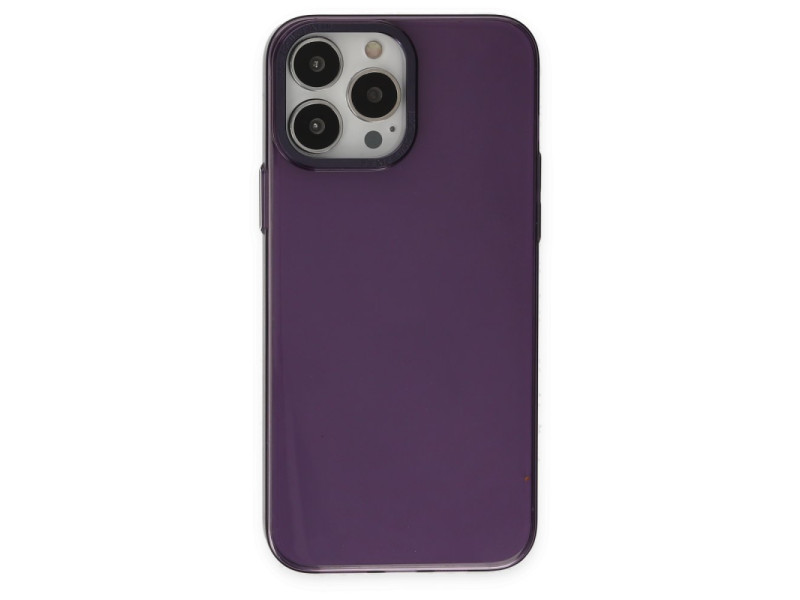 Newface iPhone 14 Pro Max Kılıf Anka PC Sert Metal Kapak - Mor
