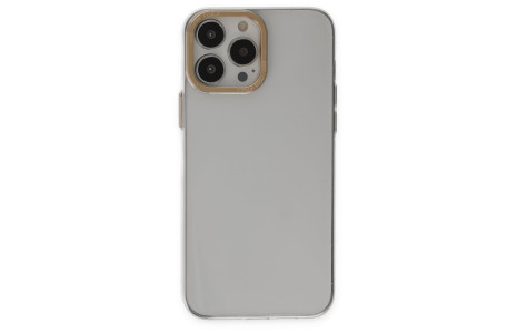 Newface iPhone 14 Pro Max Kılıf Anka PC Sert Metal Kapak - Şeffaf