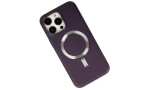 Newface iPhone 14 Pro Max Kılıf Coco Deri Magneticsafe Silikon - Derin Mor