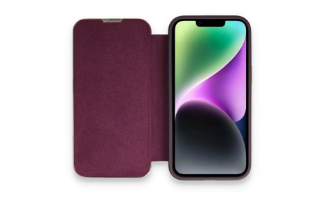 Newface iPhone 14 Pro Max Kılıf Dolpin Kapaklı - Derin Mor