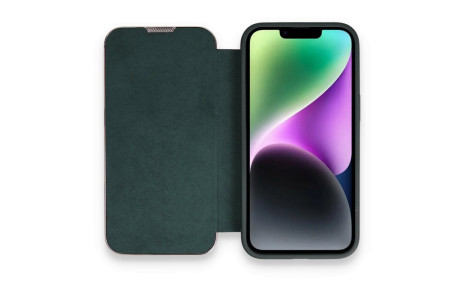 Newface iPhone 14 Pro Max Kılıf Dolpin Kapaklı - Koyu Yeşil