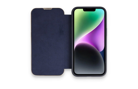 Newface iPhone 14 Pro Max Kılıf Dolpin Kapaklı - Lacivert