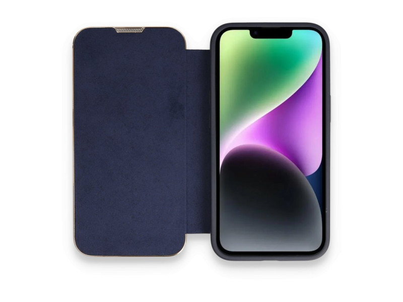 Newface iPhone 14 Pro Max Kılıf Dolpin Kapaklı - Lacivert