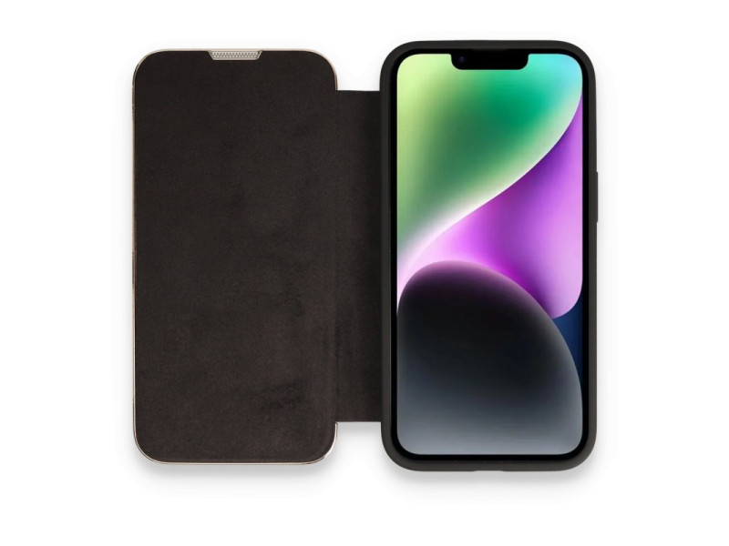 Newface iPhone 14 Pro Max Kılıf Dolpin Kapaklı - Siyah