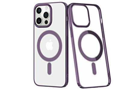 Newface iPhone 14 Pro Max Kılıf Element Magneticsafe Sert Kapak - Derin Mor