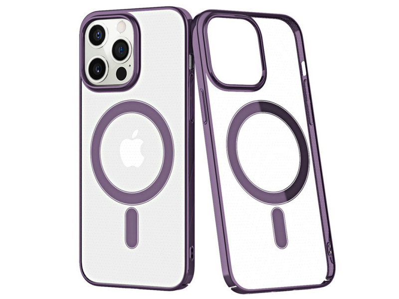 Newface iPhone 14 Pro Max Kılıf Element Magneticsafe Sert Kapak - Derin Mor