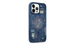 Newface iPhone 14 Pro Max Kılıf Fosforlu Metal Slim Magneticsafe Kapak - Mavi