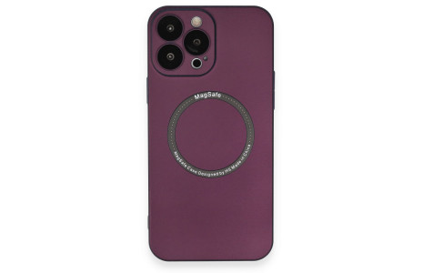 Newface iPhone 14 Pro Max Kılıf Jack Magneticsafe Lens Silikon - Mürdüm