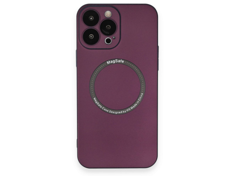 Newface iPhone 14 Pro Max Kılıf Jack Magneticsafe Lens Silikon - Mürdüm