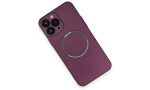 Newface iPhone 14 Pro Max Kılıf Jack Magneticsafe Lens Silikon - Mürdüm
