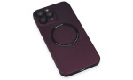 Newface iPhone 14 Pro Max Kılıf Jack Magneticsafe Lens Silikon - Mürdüm