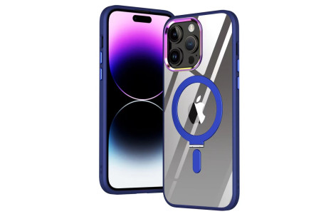Newface iPhone 14 Pro Max Kılıf Mudo Magneticsafe Standlı Kapak - Lacivert