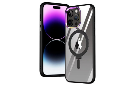 Newface iPhone 14 Pro Max Kılıf Mudo Magneticsafe Standlı Kapak - Siyah