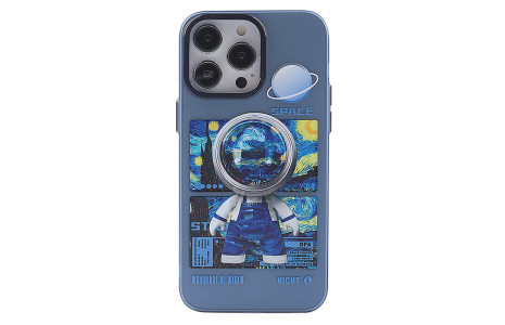 Newface iPhone 14 Pro Max Kılıf Prada Desenli Kapak - Prada Mavi - 1