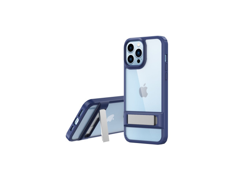 Newface iPhone 14 Pro Max Kılıf Rolet Stand Kapak - Lacivert