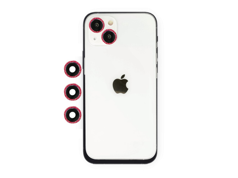 Newface iPhone 14 Shine Kamera Lens - Kırmızı