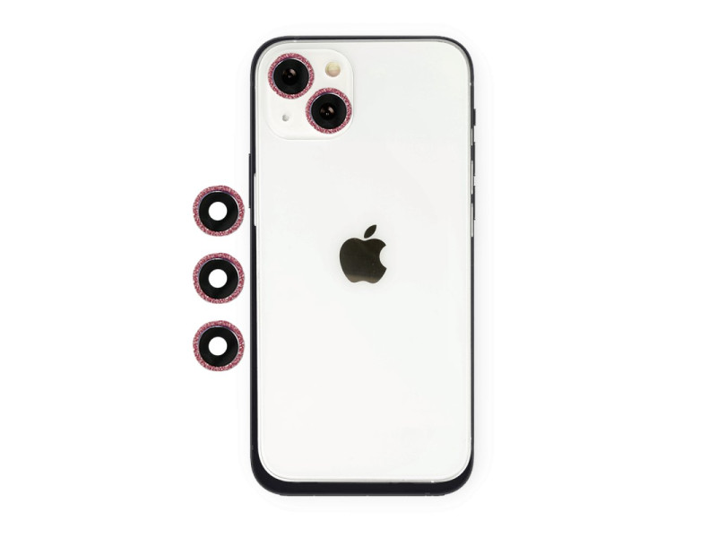 Newface iPhone 14 Shine Kamera Lens - Pembe