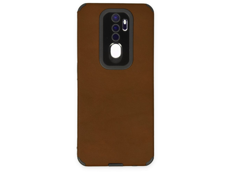 Newface Oppo A9 2020 Kılıf Loop Deri Silikon - Kahverengi
