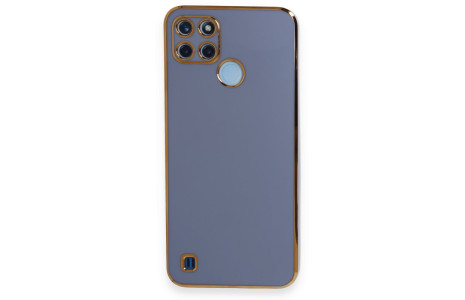 Newface Realme C25Y Kılıf Volet Silikon - Mavi