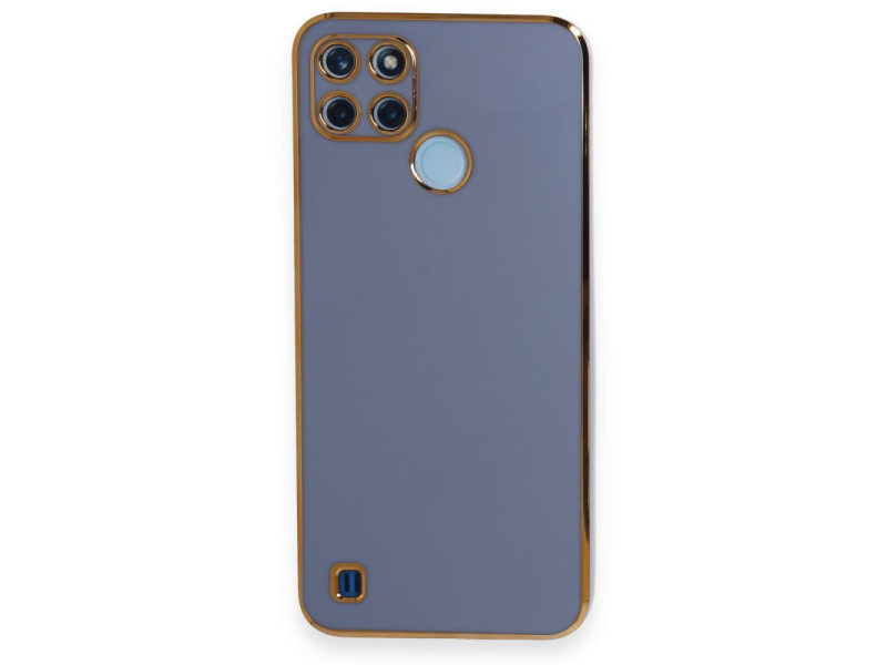 Newface Realme C25Y Kılıf Volet Silikon - Mavi