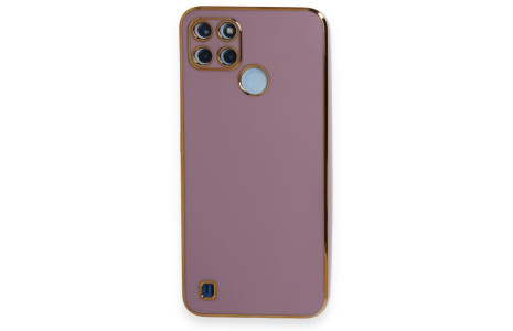 Newface Realme C25Y Kılıf Volet Silikon - Mor